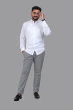 GREEN PARK Men's Premium White Shirt - Full Sleeve