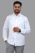 GREEN PARK Men's Premium White Shirt - Full Sleeve