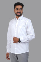 GREEN PARK Men's Premium White Shirt - Full Sleeve