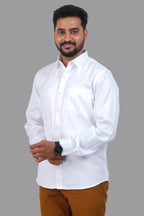 GREEN PARK Men's Premium White Shirt - Full Sleeve