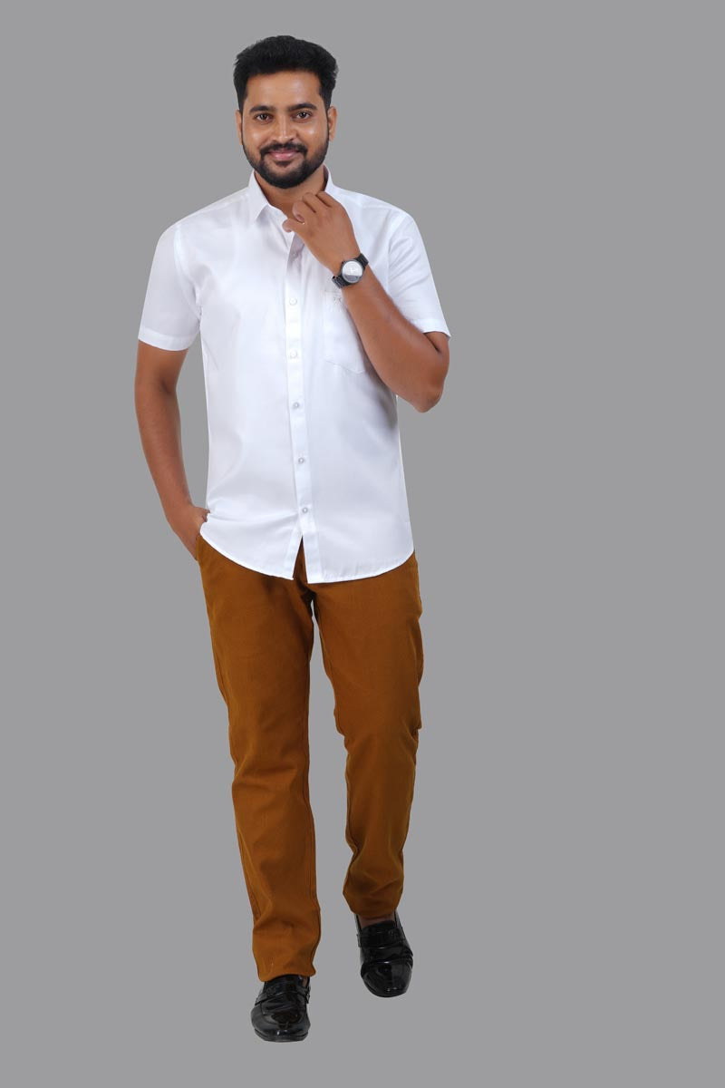 GREEN PARK Men's Premium White Shirt - 3354