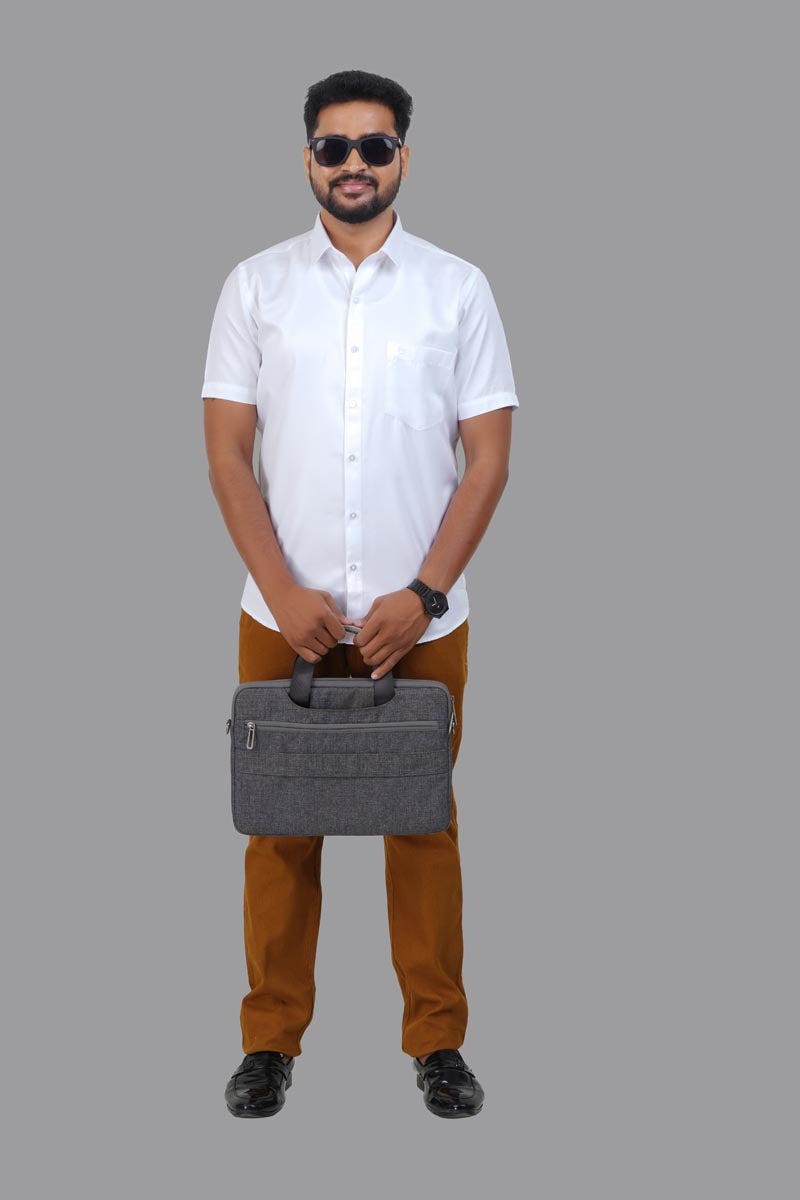 GREEN PARK Men's Premium White Shirt - Half Sleeve