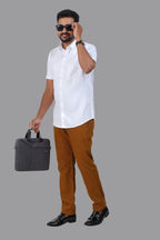 GREEN PARK Men's Premium White Shirt - 3354