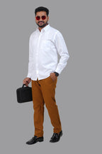 GREEN PARK Men's Premium White Shirt - Full Sleeve
