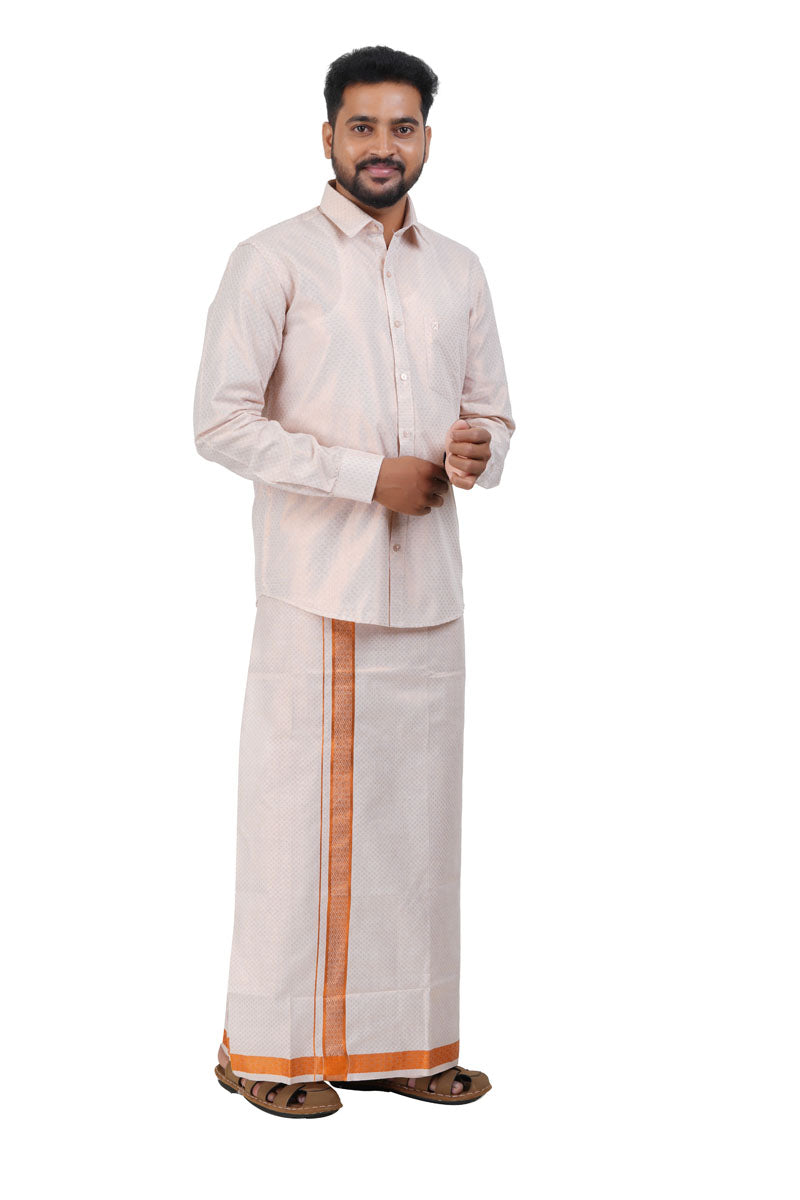 Vaibhav Copper Tissue Single Set-Full Sleeve