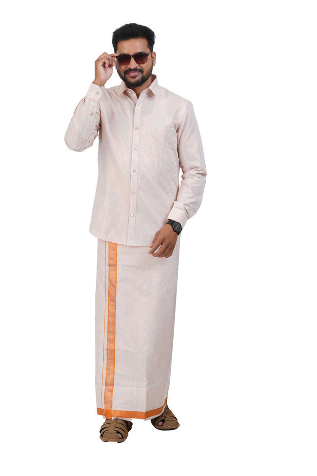 Vaibhav Copper Tissue Single Set-Full Sleeve Main Image