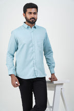 Yamaha Men’s Formal Shirt – Mint Blue – Full Sleeve