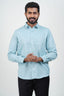 Yamaha Men’s Formal Shirt – Mint Blue – Full Sleeve
