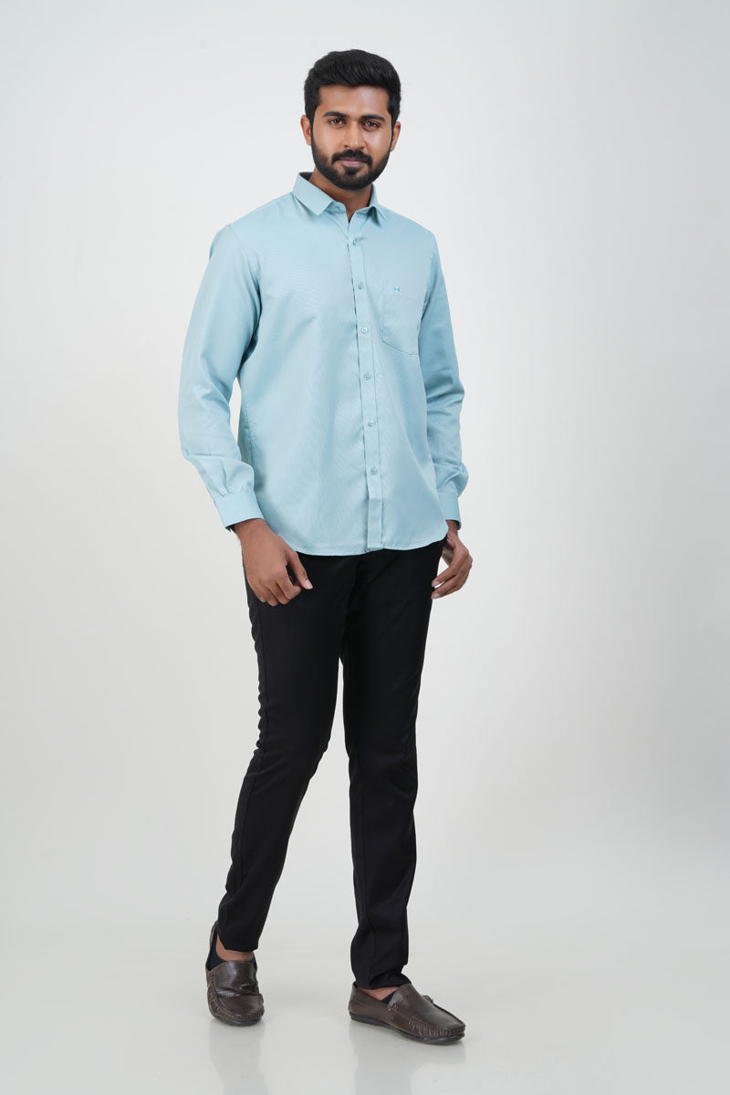 Yamaha Men’s Formal Shirt – Mint Blue – Full Sleeve