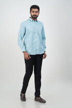Yamaha Men’s Formal Shirt – Mint Blue – Full Sleeve