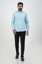 Yamaha Men’s Formal Shirt – Mint Blue – Full Sleeve