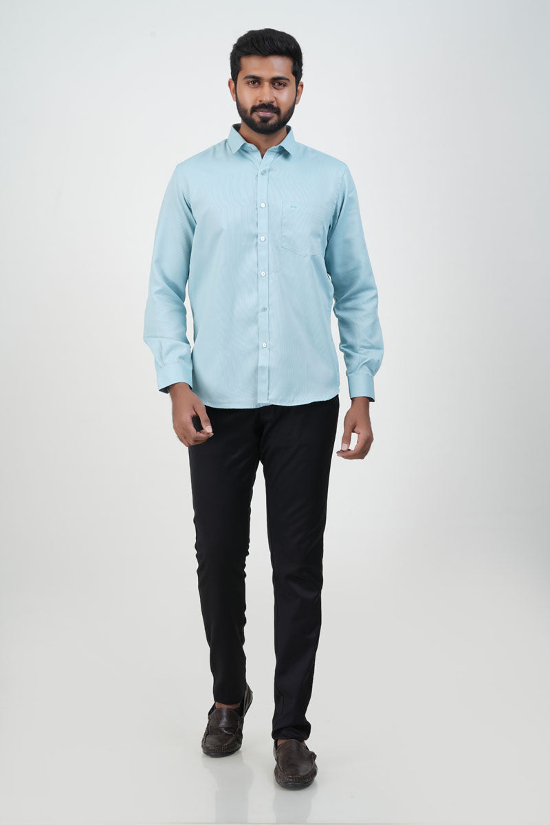 Yamaha Men’s Formal Shirt – Mint Blue – Full Sleeve