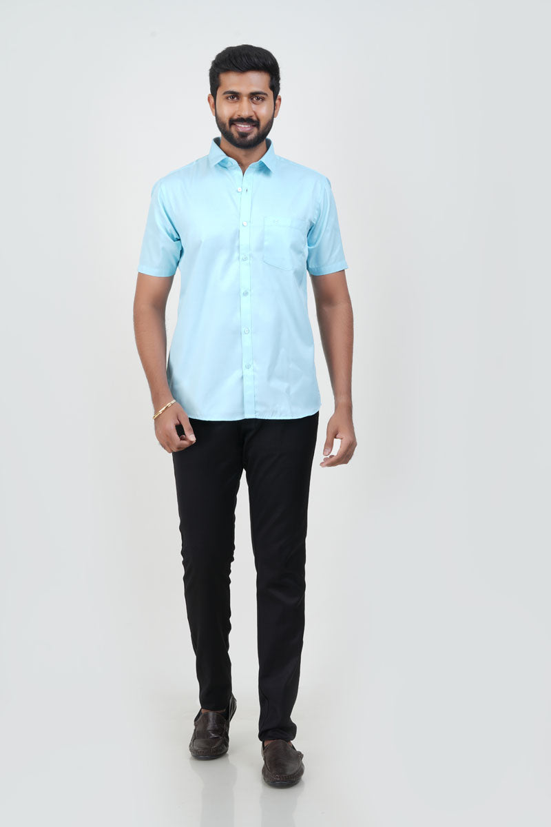 Newyork Men’s Formal Shirt – Aqua Blue – 90501
