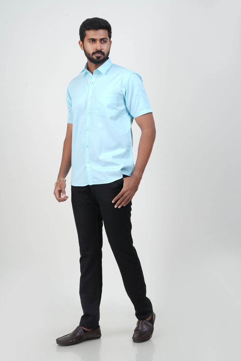 Newyork Men’s Formal Shirt – Aqua Blue – 90501