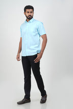 Newyork Men’s Formal Shirt – Aqua Blue – 90501