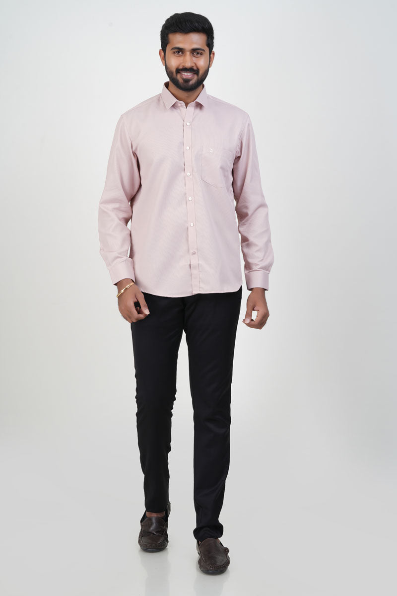 Yamaha Men’s Formal Shirt – Soft Blush Pink – Full Sleeve