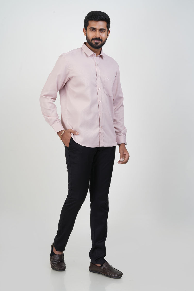 Yamaha Men’s Formal Shirt – Soft Blush Pink – Full Sleeve