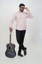 Yamaha Men’s Formal Shirt – Soft Blush Pink – Full Sleeve