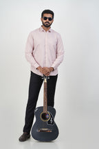 Yamaha Men’s Formal Shirt – Soft Blush Pink – Full Sleeve