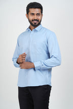 Yamaha Men’s Formal Shirt – Pastel Blue – Full Sleeve