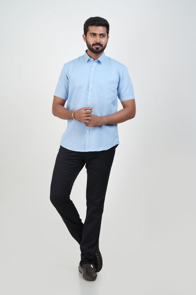 Yamaha Men’s Formal Shirt – Sky Blue – Half Sleeve Main Image