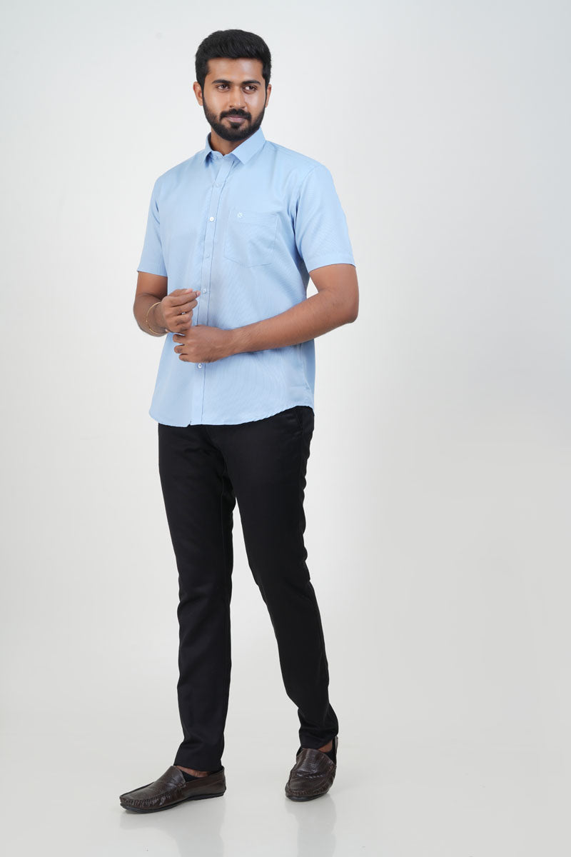Yamaha Men’s Formal Shirt – Sky Blue – Half Sleeve