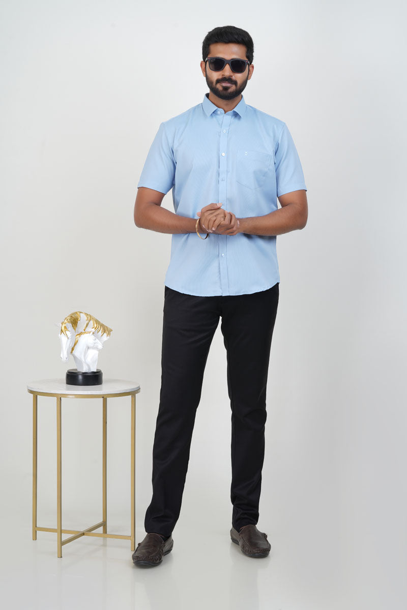 Yamaha Men’s Formal Shirt – Sky Blue – Half Sleeve
