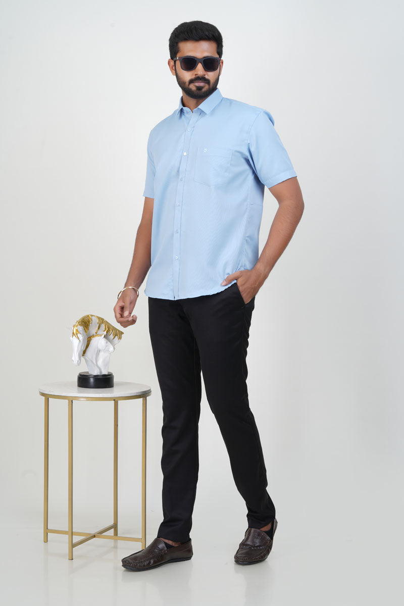 Yamaha Men’s Formal Shirt – Sky Blue – Half Sleeve