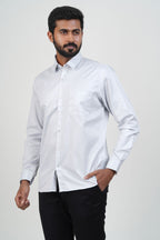 Newyork Men’s Formal Shirt – Silver Grey – Full Sleeve