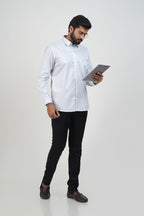 Newyork Men’s Formal Shirt – Silver Grey – Full Sleeve
