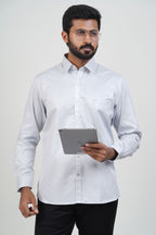 Newyork Men’s Formal Shirt – Silver Grey – Full Sleeve