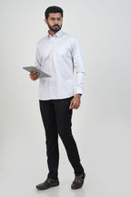 Newyork Men’s Formal Shirt – Silver Grey – Full Sleeve
