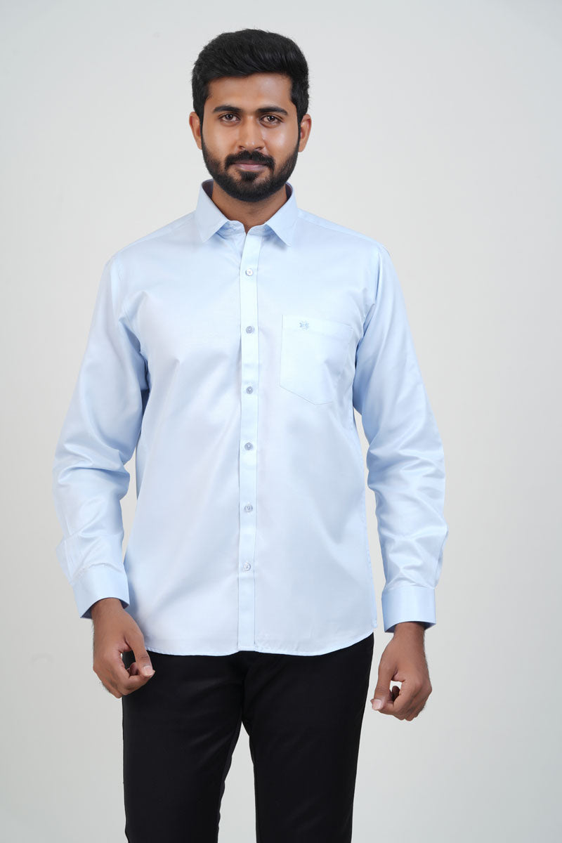 Newyork Men’s Formal Shirt – Ice Blue – Full Sleeve