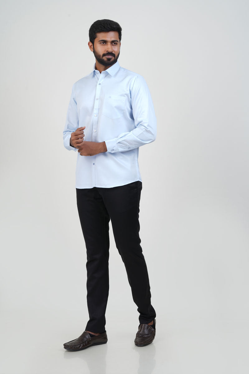Newyork Men’s Formal Shirt – Ice Blue – Full Sleeve
