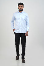 Newyork Men’s Formal Shirt – Ice Blue – Full Sleeve