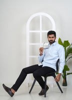 Newyork Men’s Formal Shirt – Ice Blue – Full Sleeve