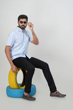 Newyork Men’s Formal Shirt – Ice Blue – Half Sleeve