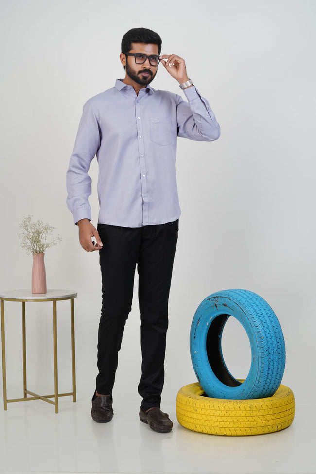 Yamaha Men’s Formal Shirt – Light Lavender – Full Sleeve Main Image