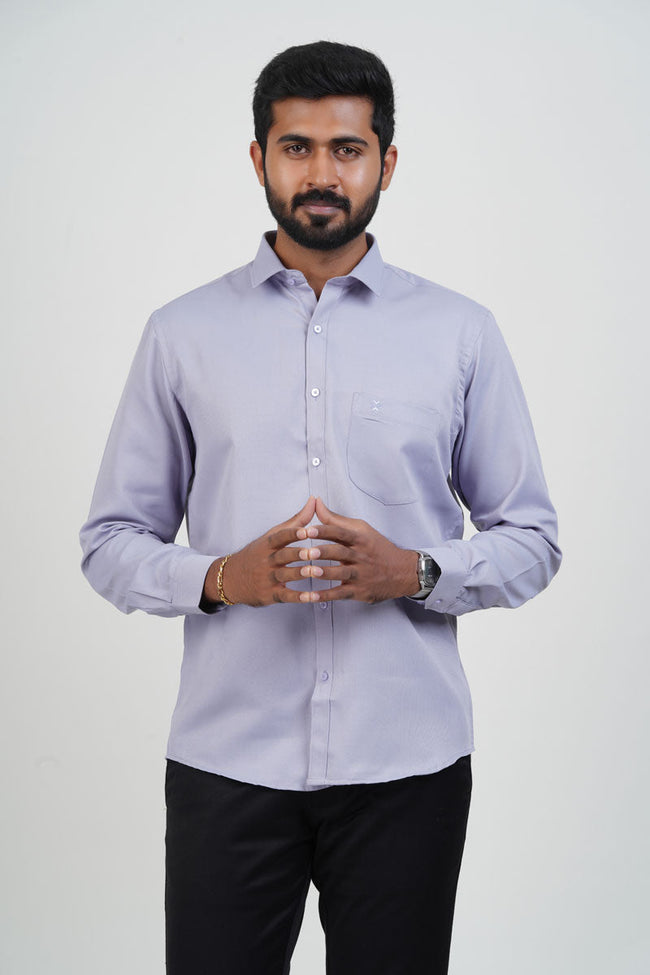 Yamaha Men’s Formal Shirt – Light Lavender – Full Sleeve Hover Image
