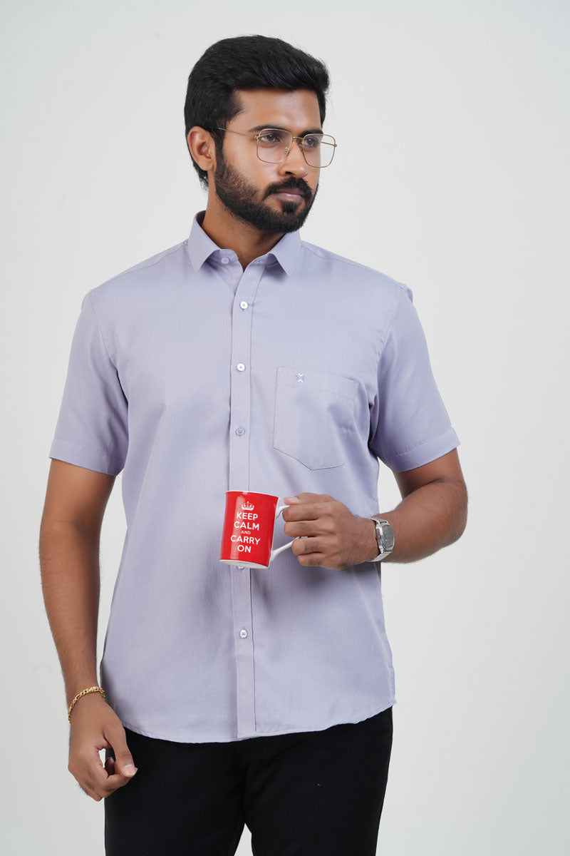 Yamaha Men’s Formal Shirt – Light Lavender – Half Sleeve