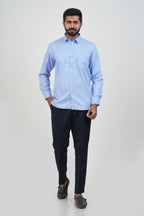 Newyork Men’s Formal Shirt – Pastel Blue – Full Sleeve