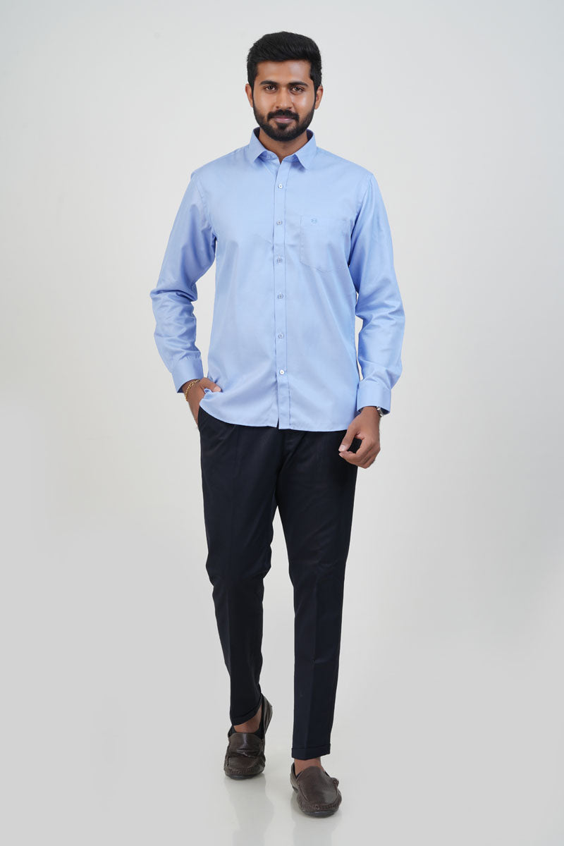 Newyork Men’s Formal Shirt – Pastel Blue – Full Sleeve
