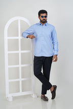 Newyork Men’s Formal Shirt – Pastel Blue – Full Sleeve
