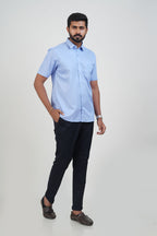 Newyork Men’s Formal Shirt – Pastel Blue – Half Sleeve