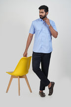 Newyork Men’s Formal Shirt – Pastel Blue – 90506