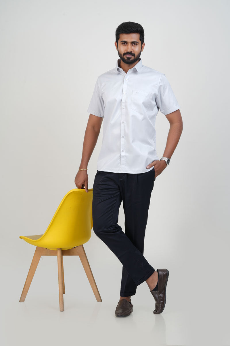 Newyork Men’s Formal Shirt – Silver Grey – 90505