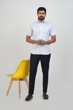 Newyork Men’s Formal Shirt – Silver Grey – Half Sleeve