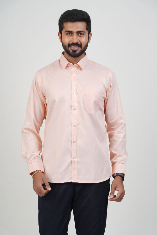 Newyork Men’s Formal Shirt – Blush Pink – Full Sleeve Hover Image
