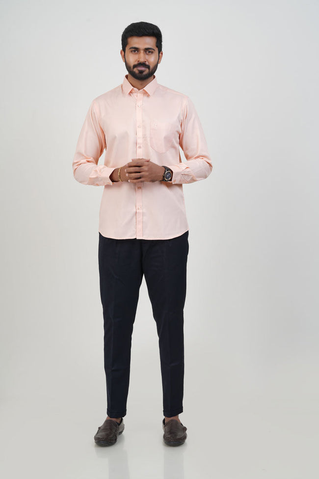 Newyork Men’s Formal Shirt – Blush Pink – Full Sleeve Main Image