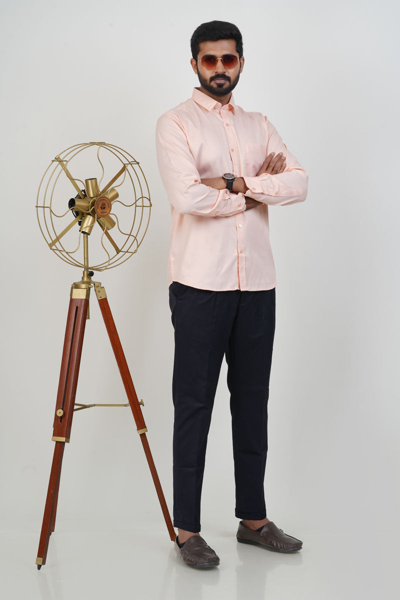 Newyork Men’s Formal Shirt – Blush Pink – Full Sleeve